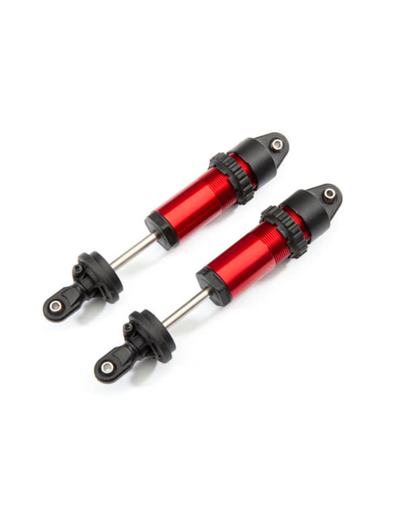 TRAXXAS TRA8961R SHOCKS, GT-MAXX , ALUMINUM (RED-ANODIZED) (FULLY ASSEMBLED W/O SPRINGS) (2)