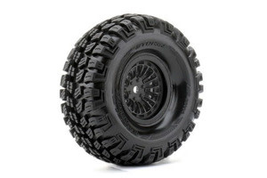 ROPR6002-B CROSS 1/10 CRAWLER TIRES MOUNTED ON BLACK 1.9" WHEELS, 12MM HEX (1 PAIR)