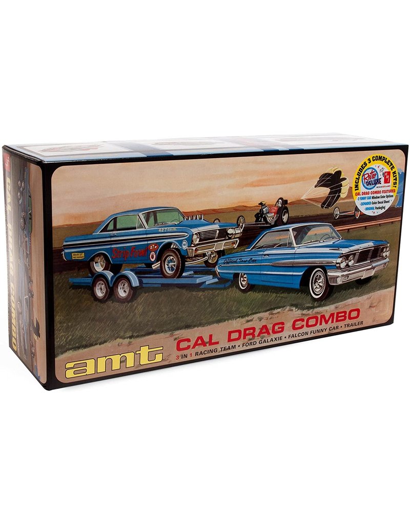 AMT AMT1223 1/25 1964 CAL DRAG COMBO GALAXIE AWB FALCON & TRAILR