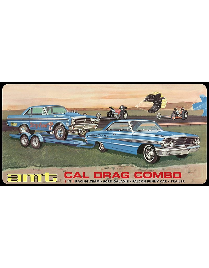 AMT AMT1223 1/25 1964 CAL DRAG COMBO GALAXIE AWB FALCON & TRAILR