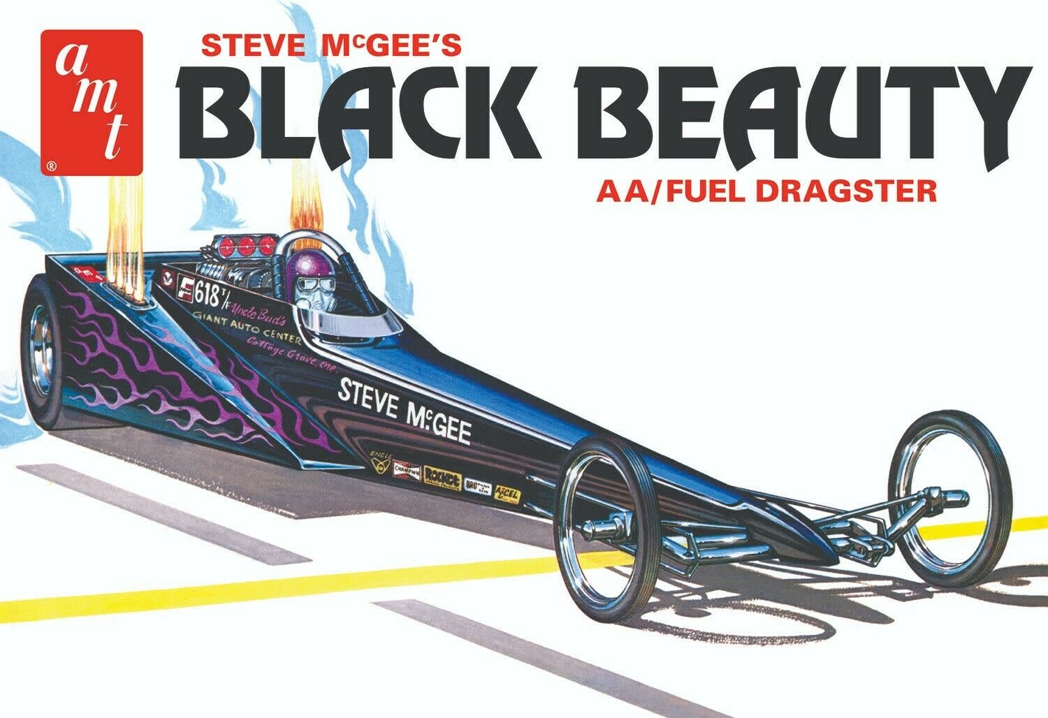 AMT1214 1/25 STEVE MCGEE BLACK BEAUTY WEDGE DRAGSTER PLASTIC MODEL KIT