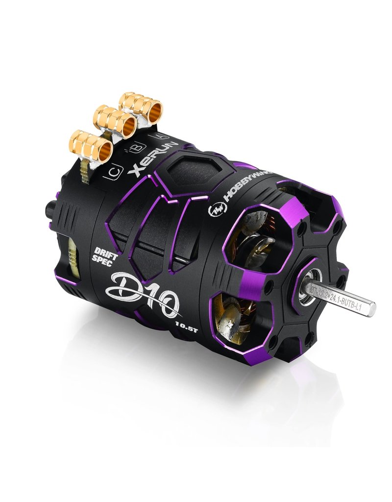 HOBBYWING HWI30401136 XERUN D10 DRIFT MOTOR 10.5T 4600KV, SPIRIT EDITION: PURPLE