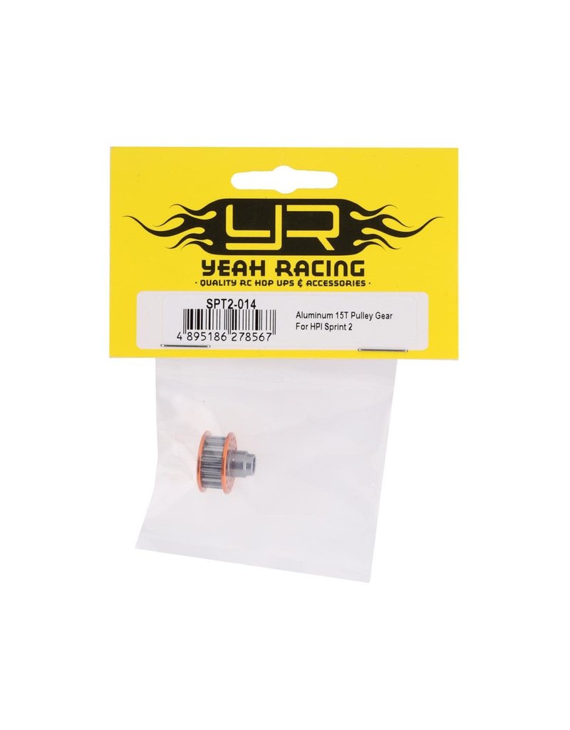YEAH RACING YEA-SPT2-014 ALUMINUM 15T PULLEY GEAR FOR HPI SPRINT 2