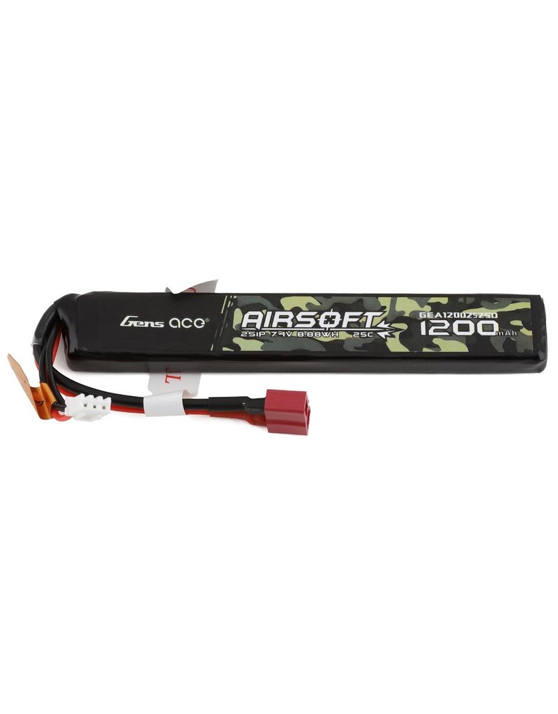 GENS ACE GEA12002S25D 2S LIPO 7.4V 1200MAH 25C BATTERY: DEANS (AIRSOFT)