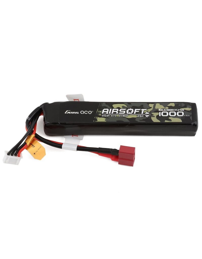 GENS ACE GEA10003S25D 3S LIPO 11.1V 1000MAH 25C BATTERY: DEANS (AIRSOFT)