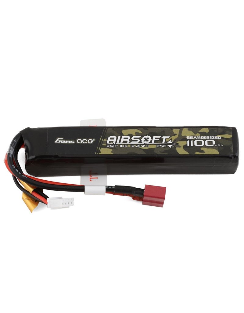 GENS ACE GEA11003S25D 3S LIPO 11.1V 1100MAH 25C BATTERY: DEANS (AIRSOFT)