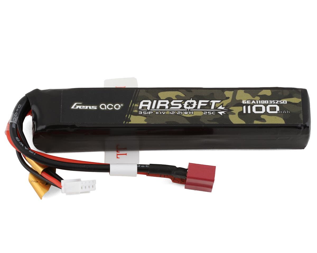 GEA11003S25D 3S LIPO 11.1V 1100MAH 25C BATTERY: DEANS (AIRSOFT)
