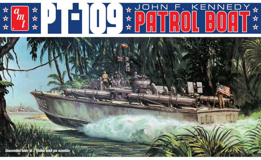 AMT1233 1/64 JOHN F. KENNEDY PT-109 PLASTIC MODEL KIT