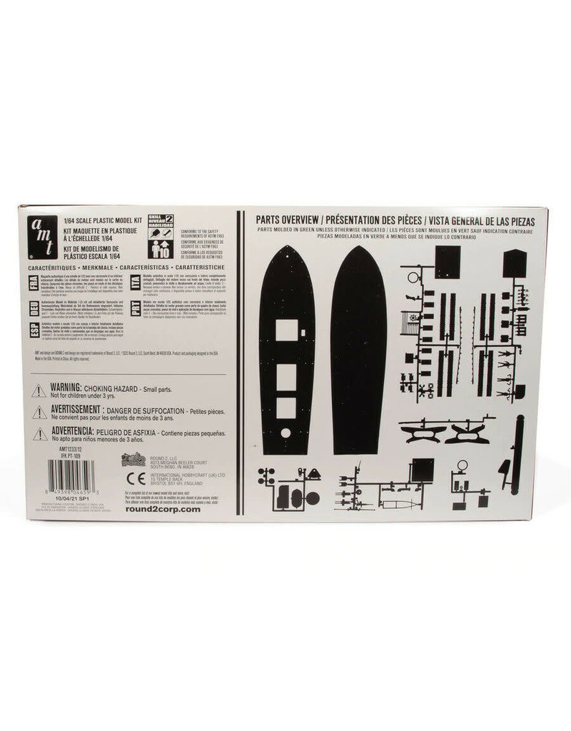 AMT AMT1233 1/64 JOHN F. KENNEDY PT-109 PLASTIC MODEL KIT