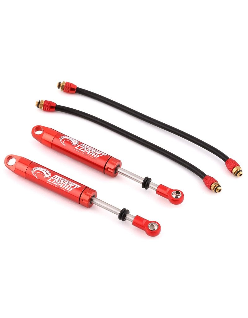 YEAH RACING YEA-DDP-100RD DESERT LIZARD PIGGYBACK SHOCKS W/RESERVOIR (RED) (2) (100MM)