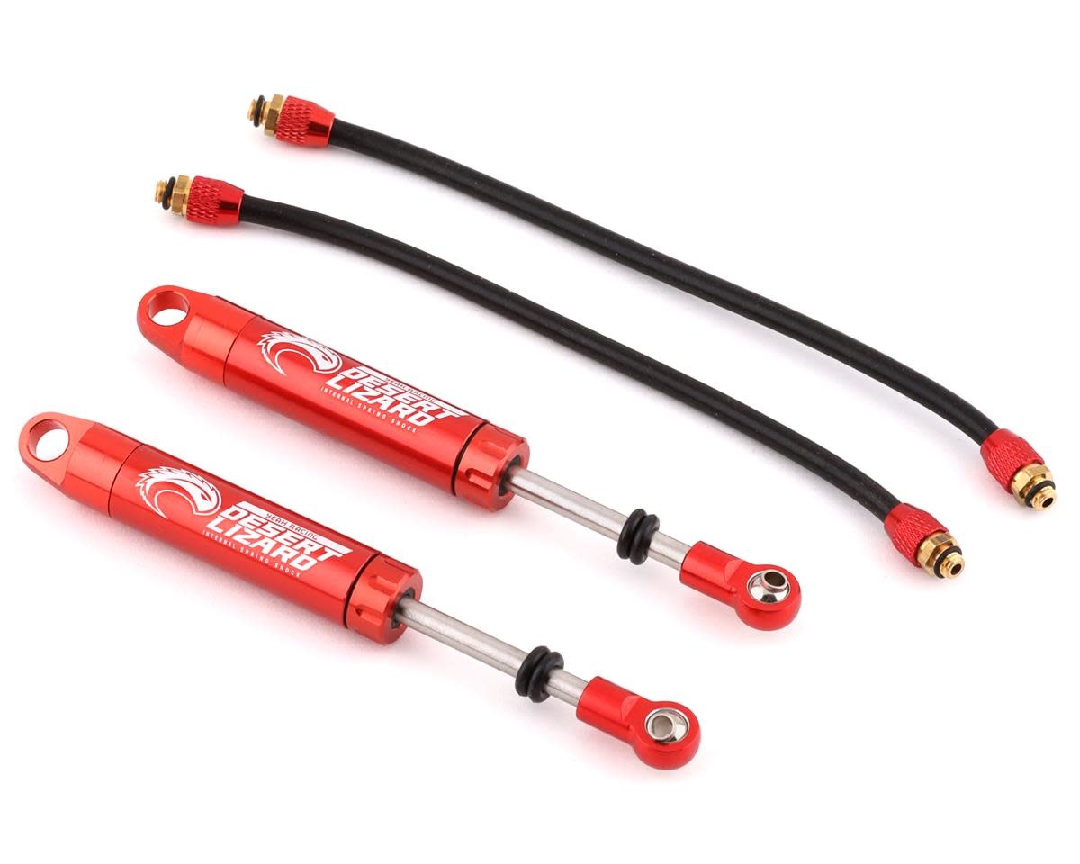 YEA-DDP-100RD DESERT LIZARD PIGGYBACK SHOCKS W/RESERVOIR (RED) (2) (100MM)