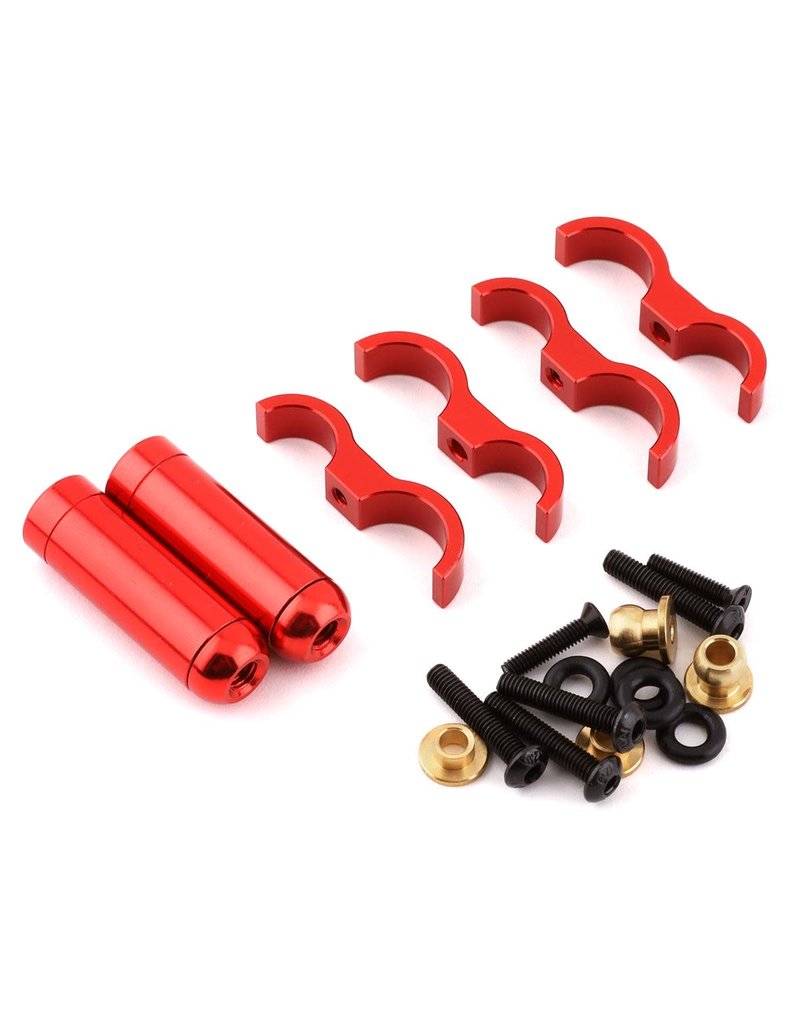 YEAH RACING YEA-DDP-100RD DESERT LIZARD PIGGYBACK SHOCKS W/RESERVOIR (RED) (2) (100MM)