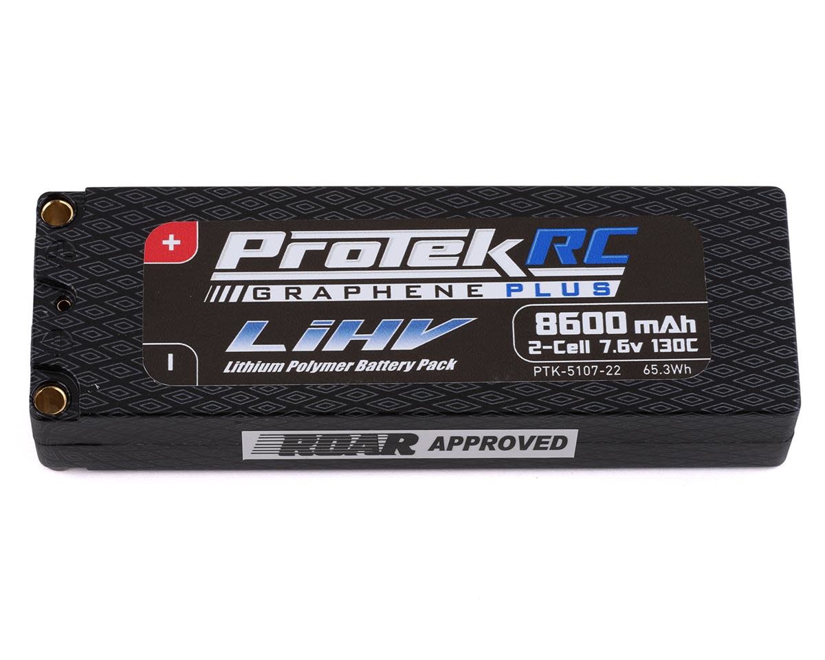 PTK-5107-22 2S LIPO 7.6V 8600MAH 130C GRAPHENE LIHV HARDCASE BATTERY: 5MM