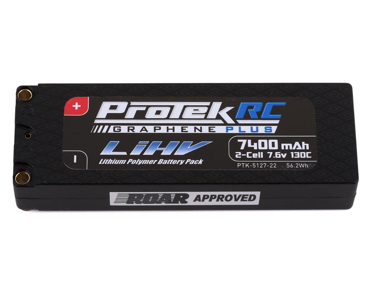 PTK-5127-22 2S LIPO 7.6V 7400MAH 130C GRAPEHEN LIHV HARDCASE BATTERY: 5MM
