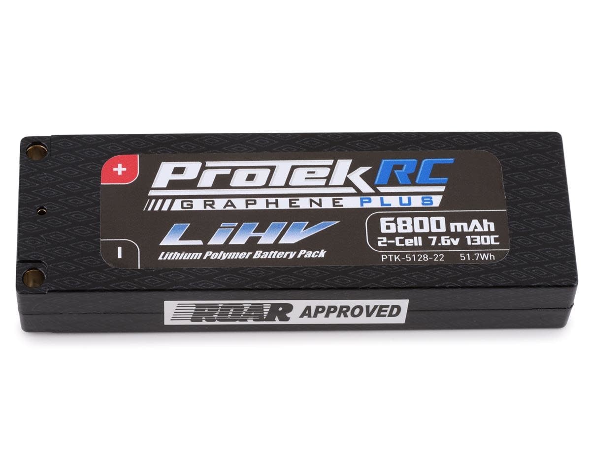 PTK-5128-22 2S LIPO 7.6V 6800MAH 130C GRAPHENE LIHV HARDCASE BATTERY: 5MM