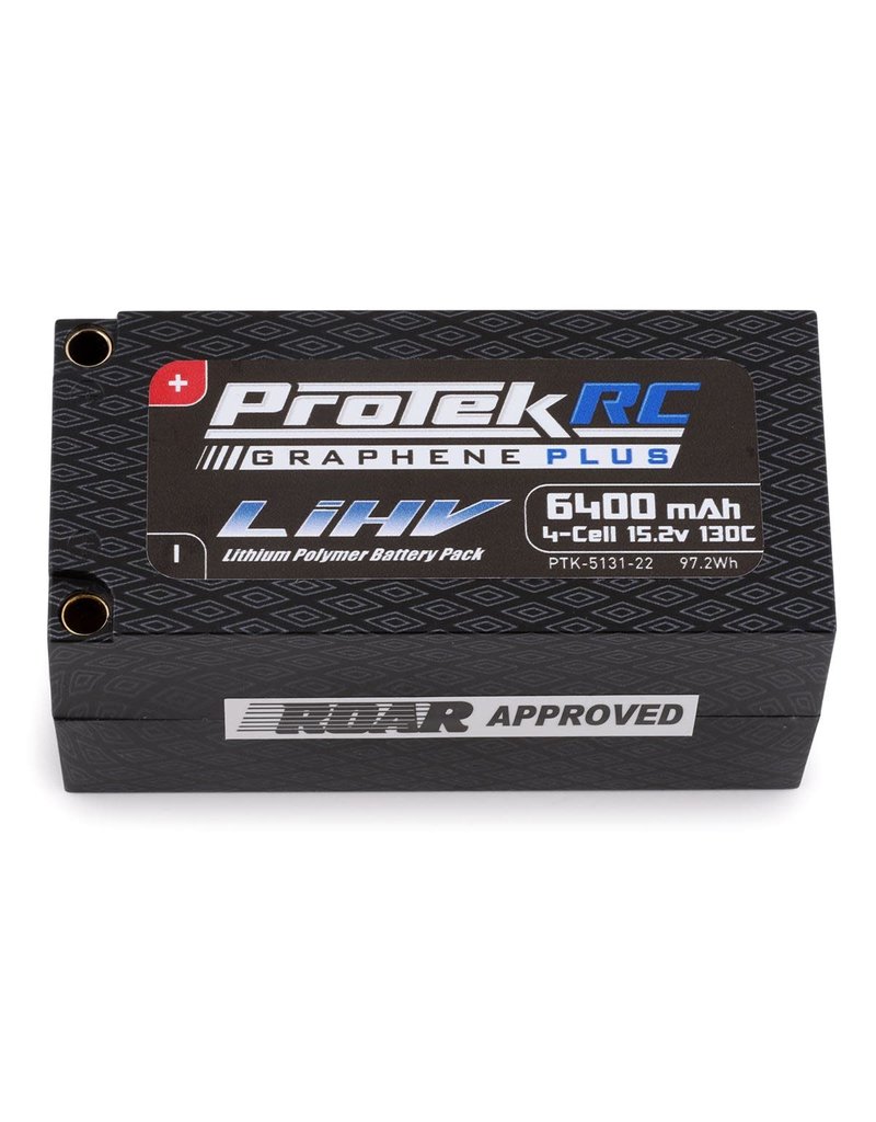 PROTEK RC PTK-5131-22 4S LIPO 15.2V 6400MAH 130C GRAPHENE LIHV SHORTY HARDCASE BATTERY: 5MM