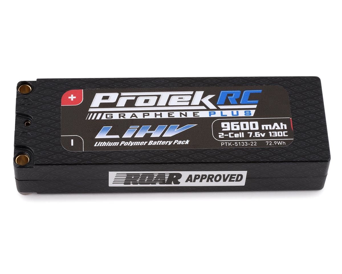 PTK-5133-22 2S LIPO 7.6V 9600MAH 130C GRAPHENE LIHV HARDCASE BATTERY: 5MM