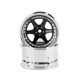 DS RACING DSC-DE-212 ELEMENT 6 SPOKE DRIFT WHEELS BLACK FACE CHROME LIP