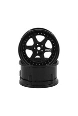 DS RACING DSC-DE-206 ELEMENT 6 SPOKE DRIFT WHEELS TRIPLE BLACK W/SILVER RIVETS