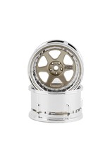 DS RACING DSC-DE-215 ELEMENT 6 SPOKE DRIFT WHEELS LIGHT GOLD CHROME LIP (2)