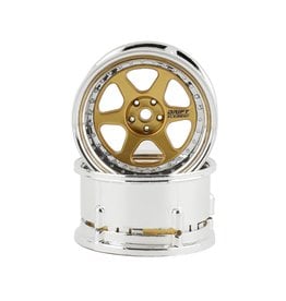 DS RACING DSC-DE-217 ELEMENT 6 SPOKE DRIFT WHEELS GOLD CHROME LIP