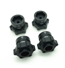 TREAL TRLB07KSSHMPB ALUMINUM WHEEL HUB SPACERS +15MM LMT BLACK (4)