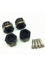 TREAL TRLX0023GW5H1 BRASS EXTENDED WHEEL HUBS +5MM TRX4 BLACK (4)