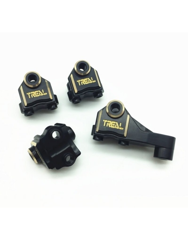 TREAL TRLX0023X7ASD HD BRASS FRONT REAR AXLE LOWER SHOCK MOUNT TRX4 45G: BLACK (4)