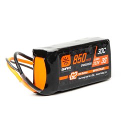 SPEKTRUM SPMX8503S30 3S LIPO 11.1V 850MAH 30C SMART G2  BATTERY: IC2