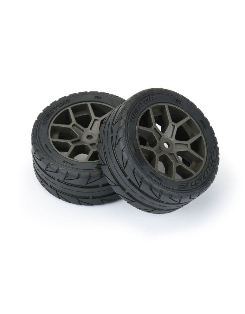 PROLINE RACING PRO1020410 1/8 VECTOR S3 F/R 35/85 2.4" BELTED MTD 14MM GRAY