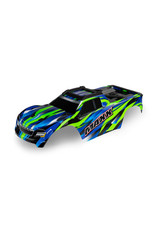 TRAXXAS TRA8918G MAXX BODY WITH BODY MOUNT FIT EXTENDED CHASSIS: GREEN