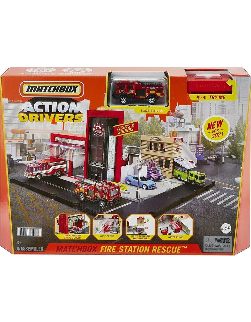 MATCHBOX MTL GVY85/ GVY87 MATCHBOX ACTION DRIVERS: FIRE STATION RESCUE