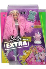 BARBIE MTL GRN27/GRN28 BARBIE EXTRA PINK FULLFY COAT W/ PET UNICORN-PIG