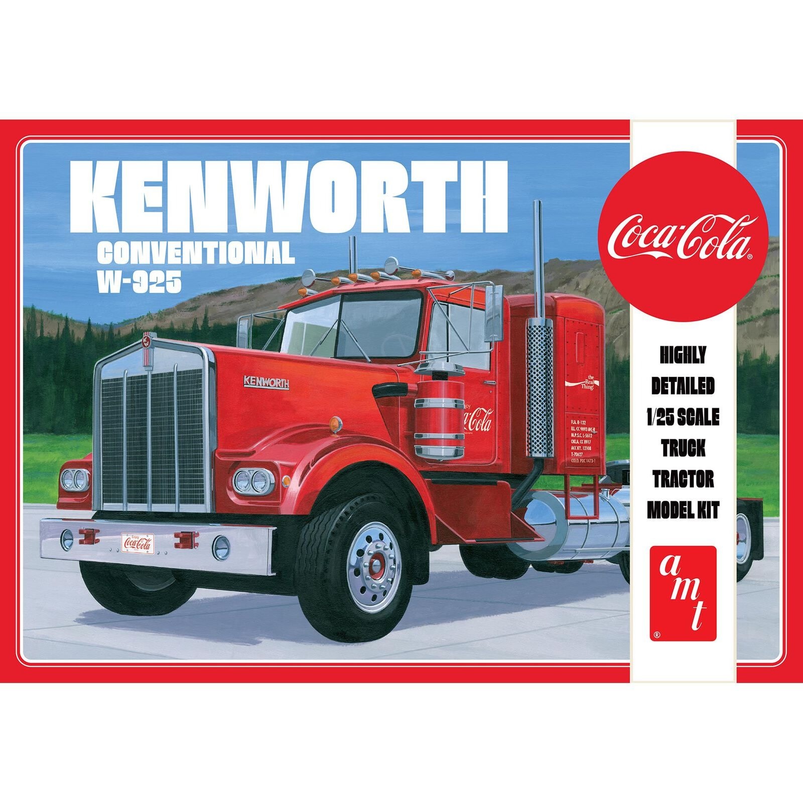 AMT1286 1/25 KENWORTH 925 TRACTOR COCA-COLA PLASTIC MODEL KIT
