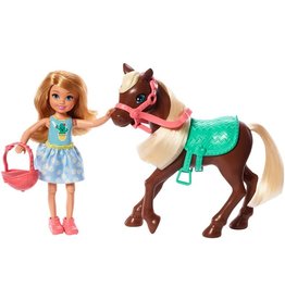 BARBIE MTL GHV78 BARBIE CLUB CHELSEA DOLL & BROWN PONY