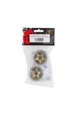 DS RACING DSC-DE-018 ELEMENT DRIFT WHEELS GOLD AND CHROME W/GOLD RIVETS (2)