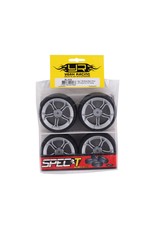 YEAH RACING YEA-WL-0104 SPEC T MS WHEEL OFFSET 3 SILVER W/TIRE 4PC FOR TOURING