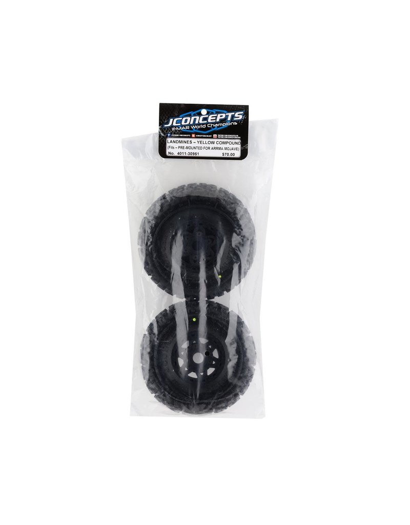 JCONCEPTS JCO4011-30951 LANDMINES TIRES W/TREMOR WHEELS (BLACK) (2) W/17MM HEX (YELLOW): MOJAVE 6S