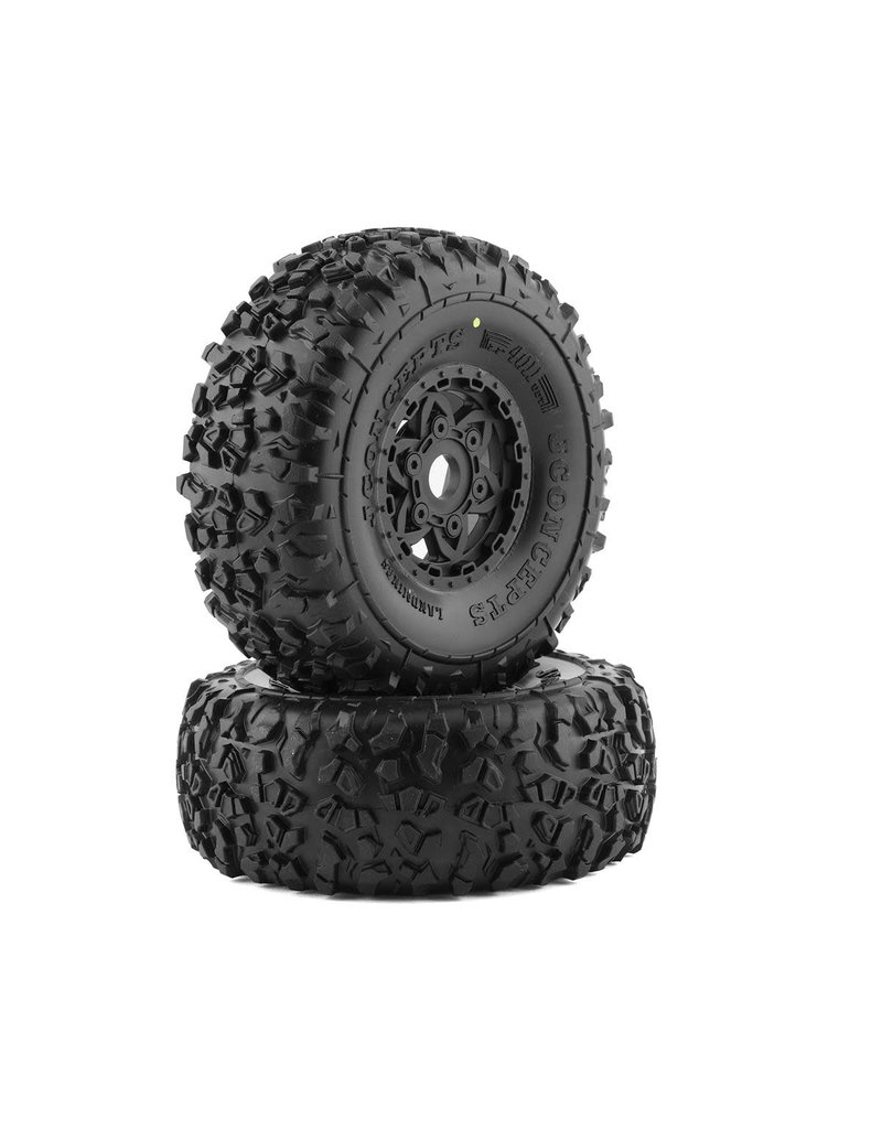 JCONCEPTS JCO4011-30951 LANDMINES TIRES W/TREMOR WHEELS (BLACK) (2) W/17MM HEX (YELLOW): MOJAVE 6S