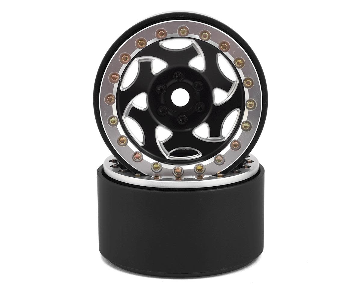 SSD00234 SSD RC 2.2 CHAMPION BEADLOCK WHEELS (BLACK/SILVER) (2)