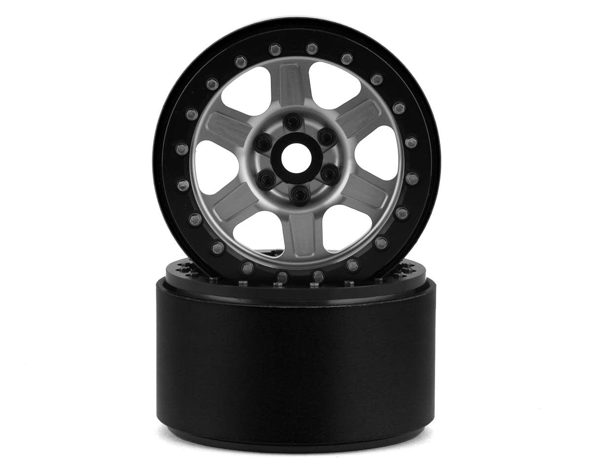 SSD00429 SSD RC CHALLENGER 2.2" BEADLOCK CRAWLER WHEELS (SILVER) (2)