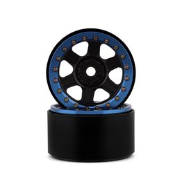 SSD RC SSD00431 SSD RC CHALLENGER 2.2" BEADLOCK CRAWLER WHEELS (BLACK/BLUE) (2)