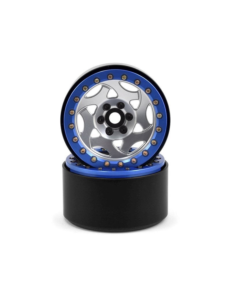 SSD RC SSD00238 SSD RC 2.2 CHAMPION BEADLOCK WHEELS (SILVER/BLUE)