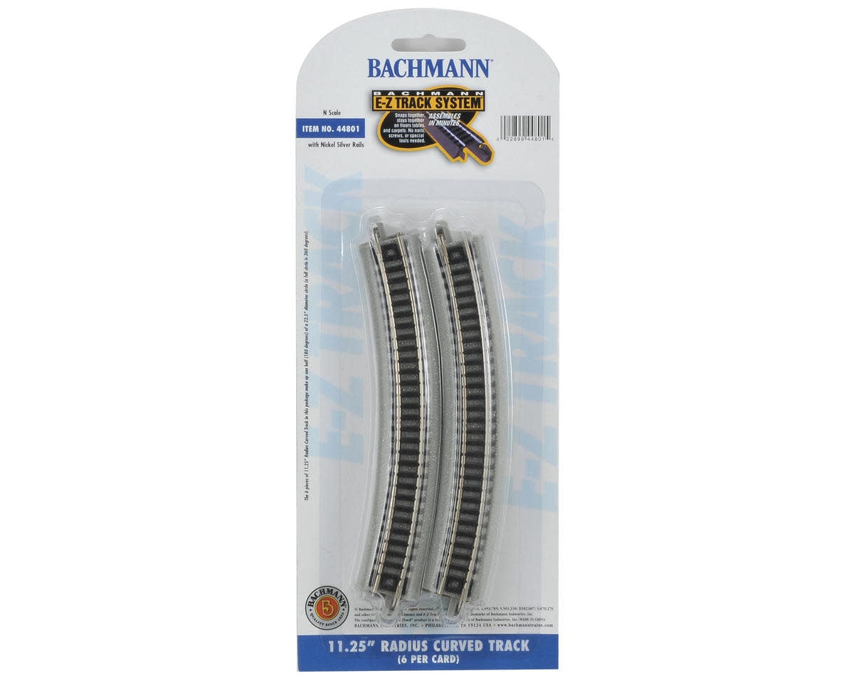 44801 - 11.25" Radius Curved - N Scale EZ Track