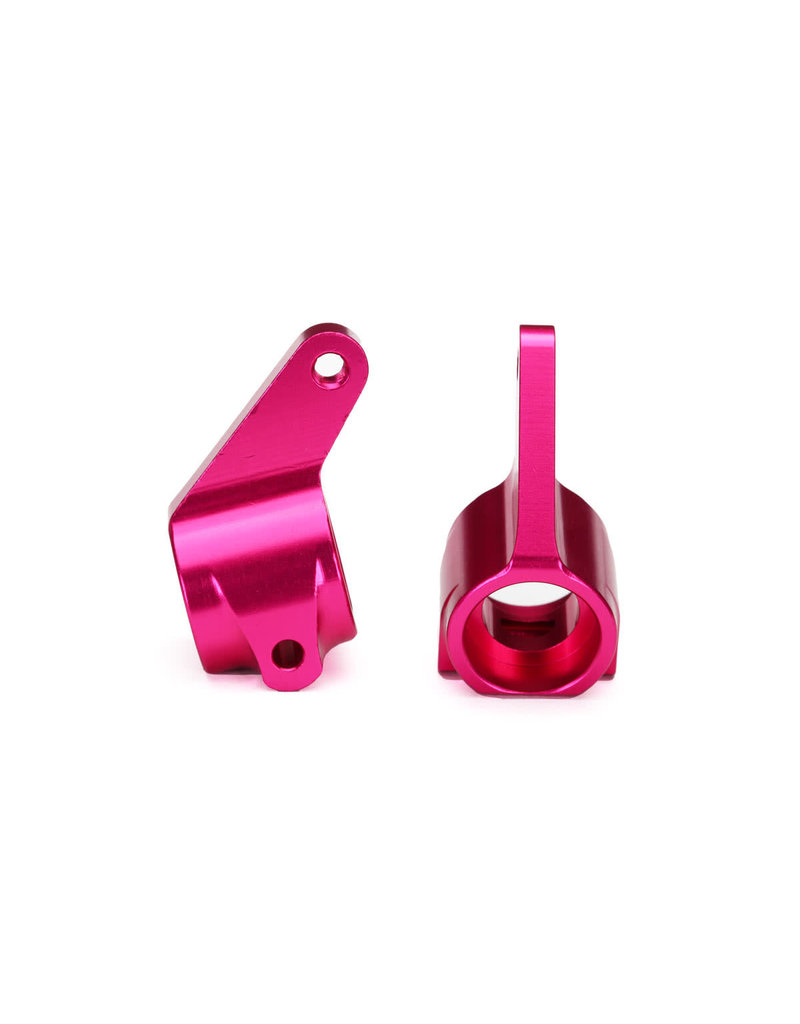 TRAXXAS TRA3636P STEERING BLOCKS, RUSTLER/STAMPEDE/BANDIT (2), 6061-T6 ALUMINUM (PINK-ANODIZED)/ 5X11MM BALL BEARINGS (4)