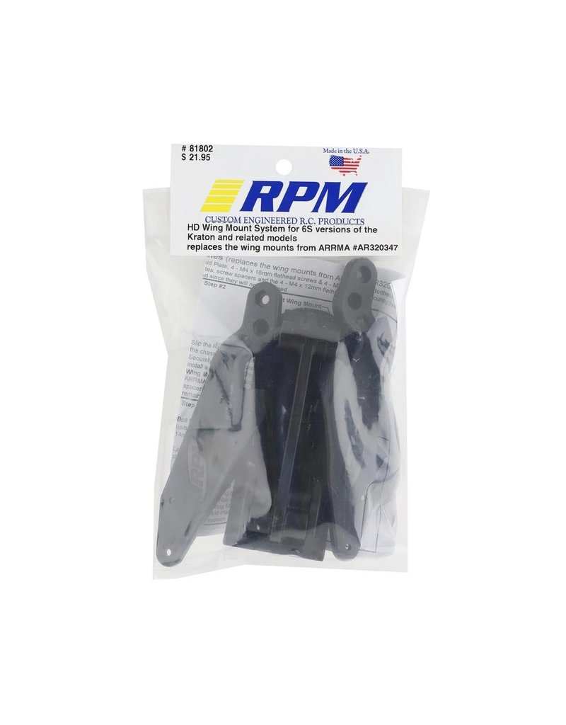 RPM RC PRODUCTS RPM81802 HD WING MOUNT SYSTEM FOR ARRMA 6S: BLACK