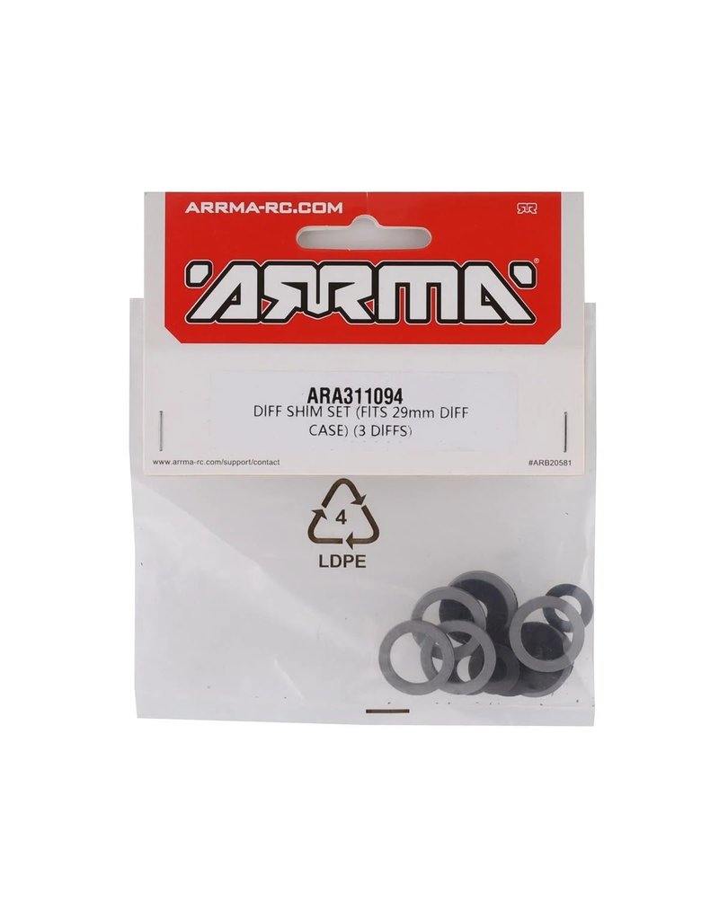 ARRMA ARA311094 DIFF SHIM SET (FITS 29MM DIFF CASE) (3)