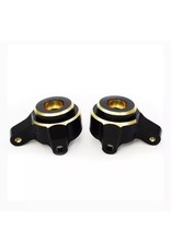 TREAL TRLX002MHU5DR SCX24 BRASS FRONT STEERING KNUCKLES 10G BLACK