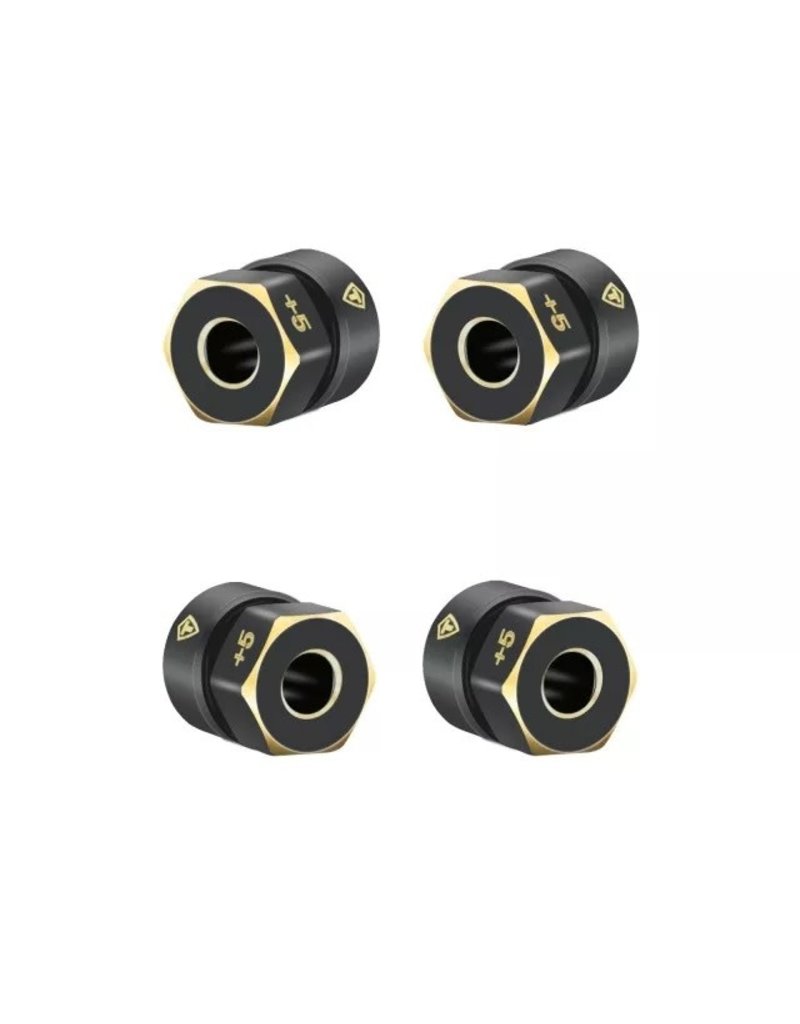 TREAL TRLX002XW30OR BRASS EXTENDED HEX HUB WHEEL SPACER 2.4G +5MM FOR SCX24 BLACK