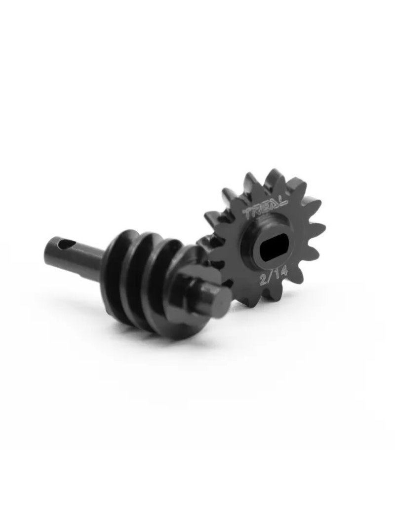 TREAL TRLX002Q4CPRF SCX24 STEEL GEARS 2T/14T OVERDRIVE